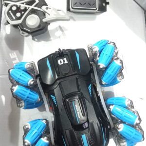 WD RC Stunt Car with Mecanum Wheels – Drift, Spin & Sideways Drive | Dual Remote & Gesture Control | Rechargeable High-Speed Off-Road Toy Car for Kids